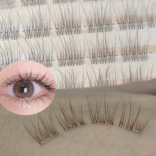 Selbstklebende Cluster-Wimpernverlängerung, natürlich, Unisex - Bild 1