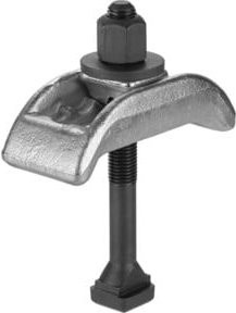 AMF Spanneisen 6314V abgeschrägt mit Stützschraube, Nut 20 mm, Farbe: grau, Material: Stahl, H: 16 - 65 mm - Bild 1