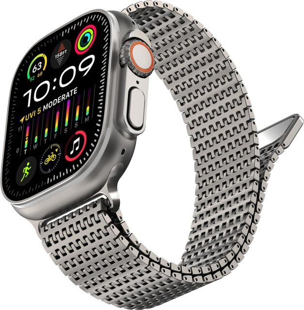 LCAPLE Uhrenarmband Edelstahl, Silber, Unisex - Bild 1