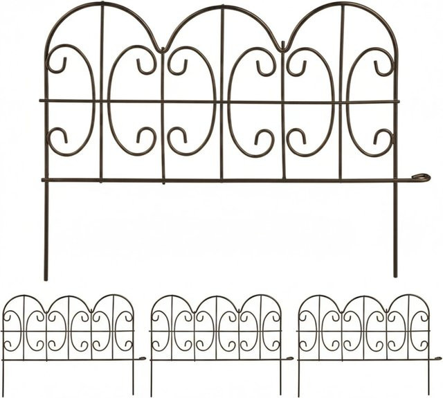 Relaxdays Beeteinfassung 4er Set aus Stahl in Bronze, Steckbar für Garten und Blumenbeete, B/H/T: 38,5 x 28 x 1,5 cm - Bild 1