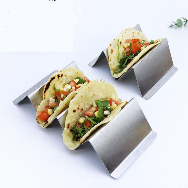 DIYelecs W-förmiger Taco-Halter aus Edelstahl 430 in Beige und Silber - Bild 1