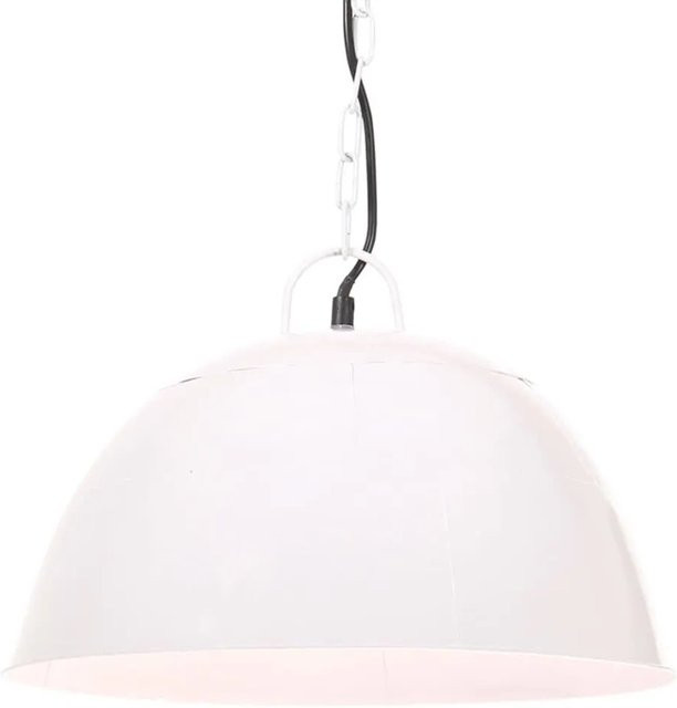 vidaXL Hängelampe im Industriestil aus Eisen, Weiß, Rund, Durchmesser: 41 cm, E27 - Bild 1