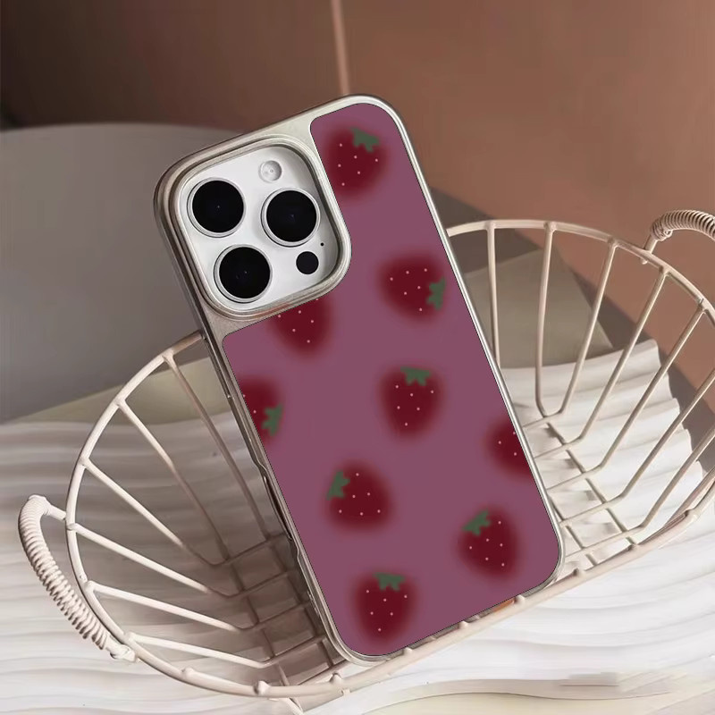 DecoPhone Stoßfeste Handyhülle Erdbeer-Frost in Rosa für iPhone 11 bis iPhone 17 Pro Max AIR PLUS - Bild 3