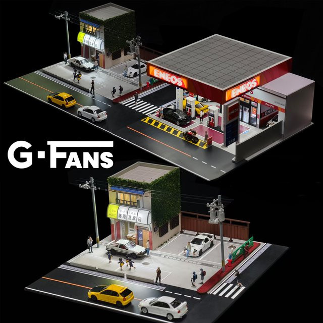 Meiduoxing Diecast Auto Garage Diorama, Modell Miniatur Parkplatz Szene, Maßstab 1:64 - Bild 1