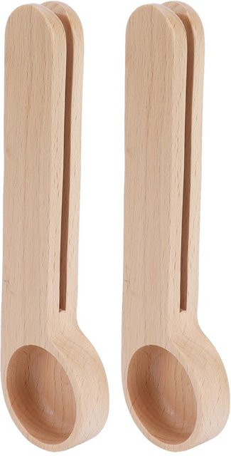 TOMTOP JMS 2-in-1 Holz Kaffee Clip und Messlöffel in Beige - Bild 1