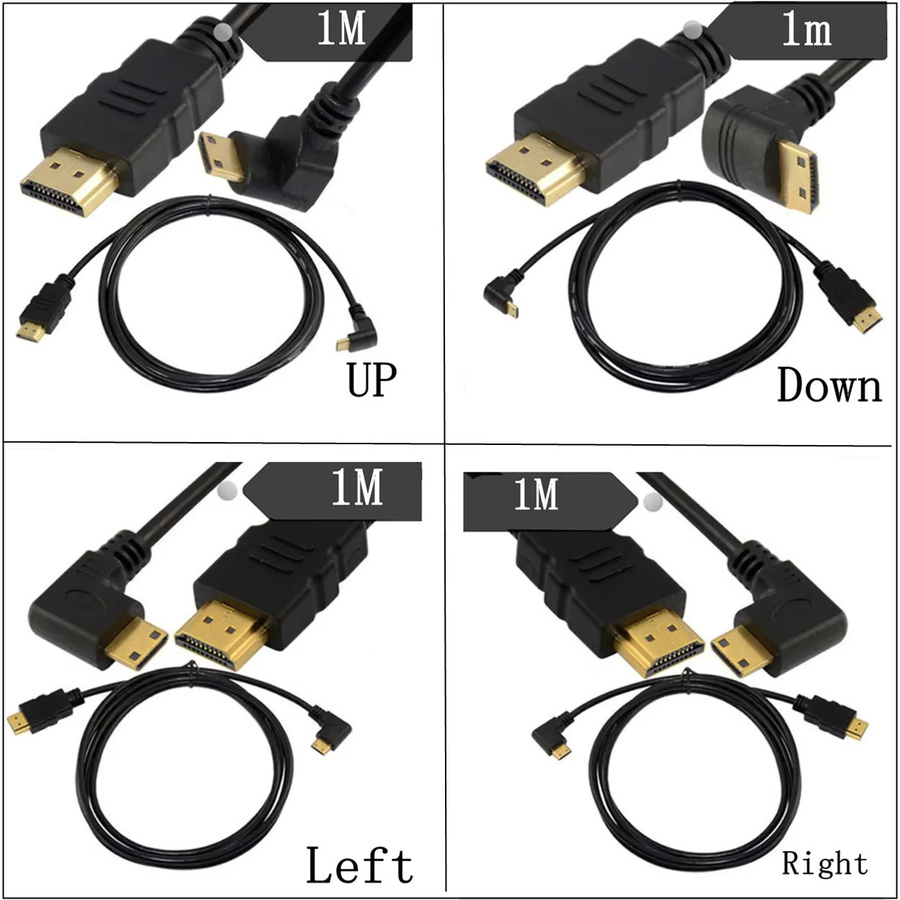 BSN HDMI auf Mini-HDMI Kabel 1.83 m mit 90 Grad Winkel, 1080P Full HD, Schwarz - Bild 2