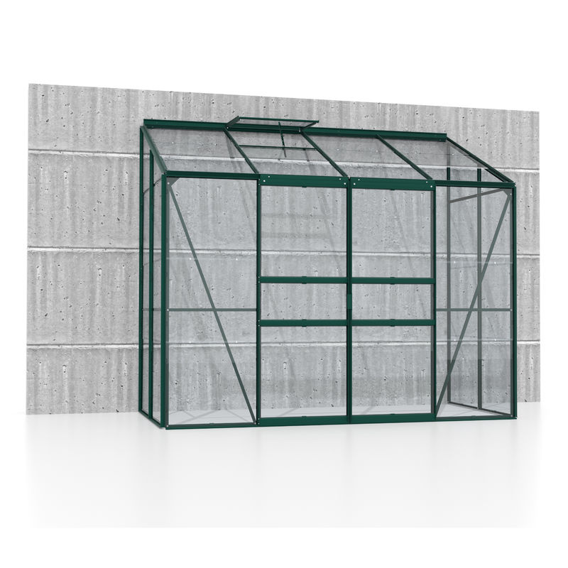 Vitavia Anlehn-Gewächshaus Styx 3300 in Smaragdgrün mit ESG-Glas und Schiebetür, B/H/T: 25,5 x 222 x 132 cm - Bild 4