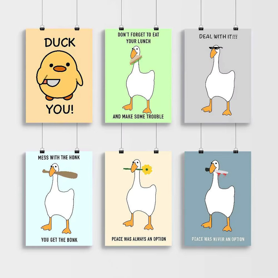 Vintage DIY Klebeposter mit lustigem Meme Gans und Ente für dein Zuhause, Bar oder Café, B/H: 15 x 15 cm - Bild 2