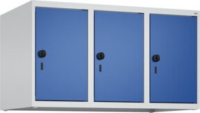 C+P Aufsatzschrank 7035/5010 mit 3 Abteilen und Sicherheits-Drehriegel, B/H/T: 50 x 90 x 50 cm, Lichtgrau und Enzianblau - Bild 1