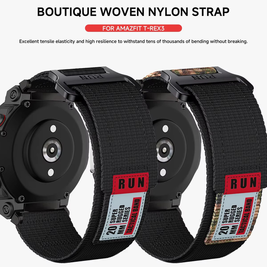 Huami Amazfit T-Rex 2 Uhrenarmband, Nylon, Schwarz, Unisex - Bild 2