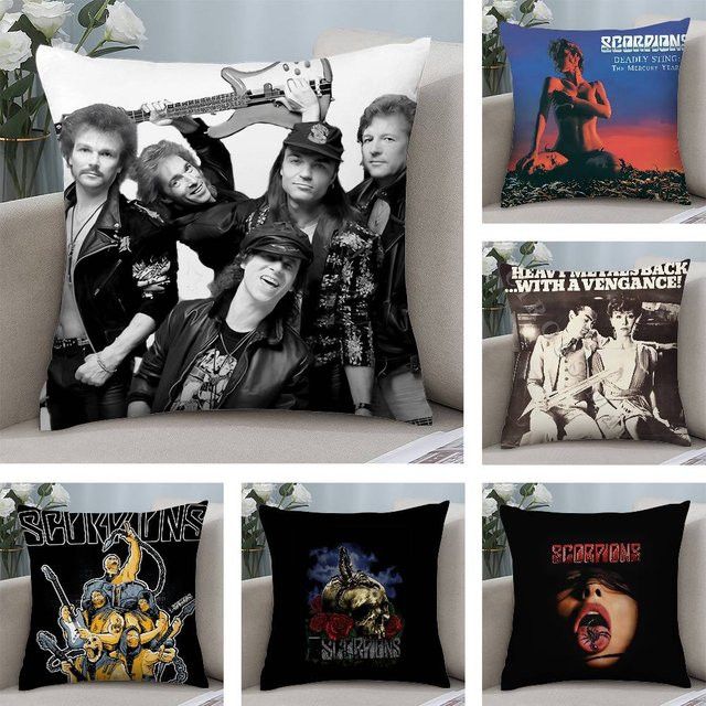 The S-Scorpions Band Kissenbezug quadratisch doppelseitig bedruckt für Sofa und Schlafzimmer - Bild 1