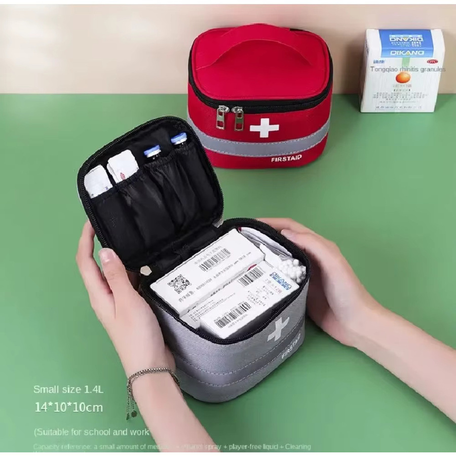 QHSPE Tragbare Erste-Hilfe-Tasche in Rot zur Medikamentenaufbewahrung und medizinischen Ausrüstung für Haushalt und Outdoor - Bild 2