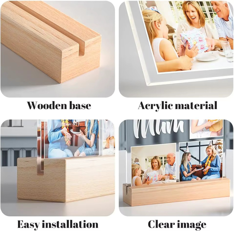 Personalisiertes LED-Leuchtschild mit Logo und QR-Code aus Acryl in Weiß für die Tischdekoration - Bild 2