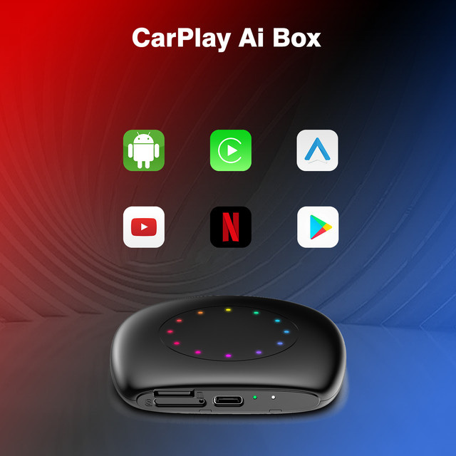 Ezonetronics CarPlay Android Ai Box in Schwarz mit Qualcomm 6115 8-Kern Prozessor, integriertem GPS und Plug-and-Play für kabelloses Android Auto - Bild 1
