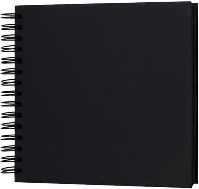 HOW-E Scrapbook Fotoalbum aus Kraftpapier mit flexiblem Spulendesign in Schwarz für deine DIY-Erinnerungen - Bild 1