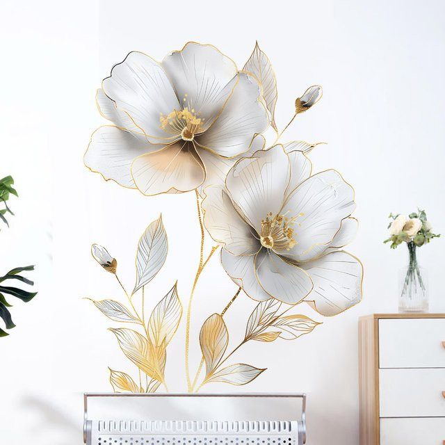 Selbstklebende Blumen-Wandaufkleber von Kingsmile in Multicolour zur Dekoration von Wohnzimmer und Schlafzimmer - Bild 1