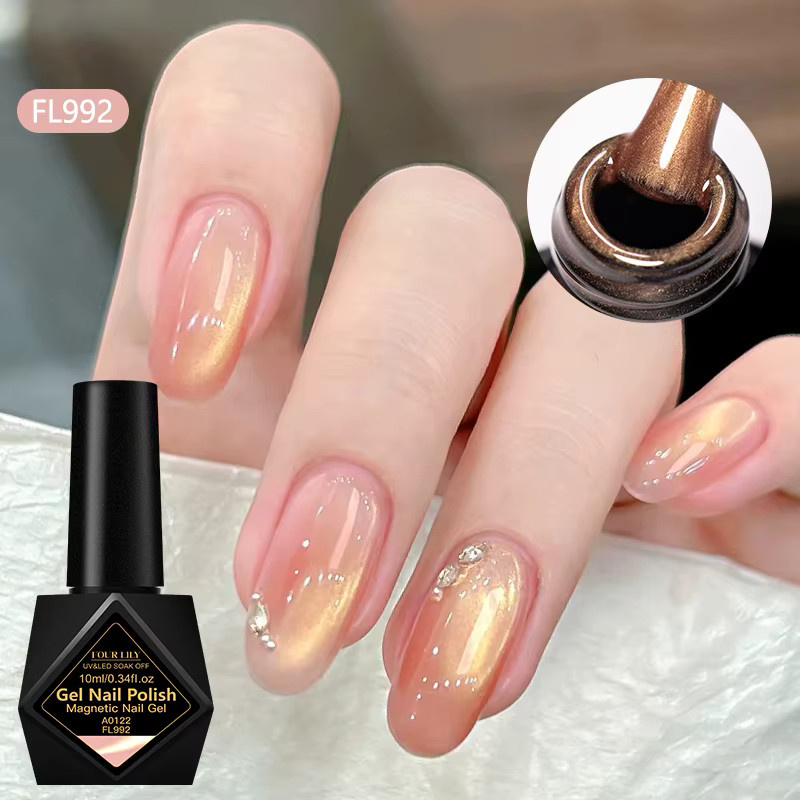 Four Lily Gel-Nagellack, Rosa-Goldener, Schimmernd, 10 ml - Bild 6