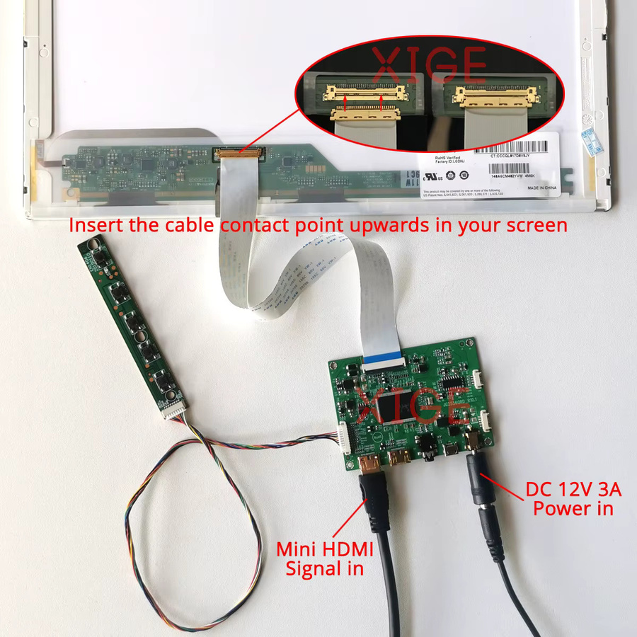 Matrix-Controller-Antriebsplatine für Laptop-Displays N161HMA NV161FHM NV173FHM N161HCA mit 1920x1080 Auflösung, 2 Mini-HDMI Anschlüssen und 40-Pin EDP, Farbe: Grün - Bild 5