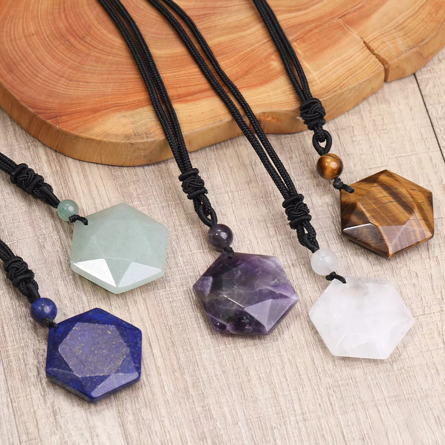 SANSWL Halskette, Amethyst, Rosenquarz, Tigerauge, Unisex - Bild 1