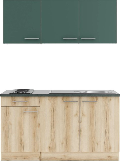 OPTIFIT Miniküche Savona/Livorno in Steingrün und Wildeiche Nachbildung, Breite: 150 cm - Bild 1