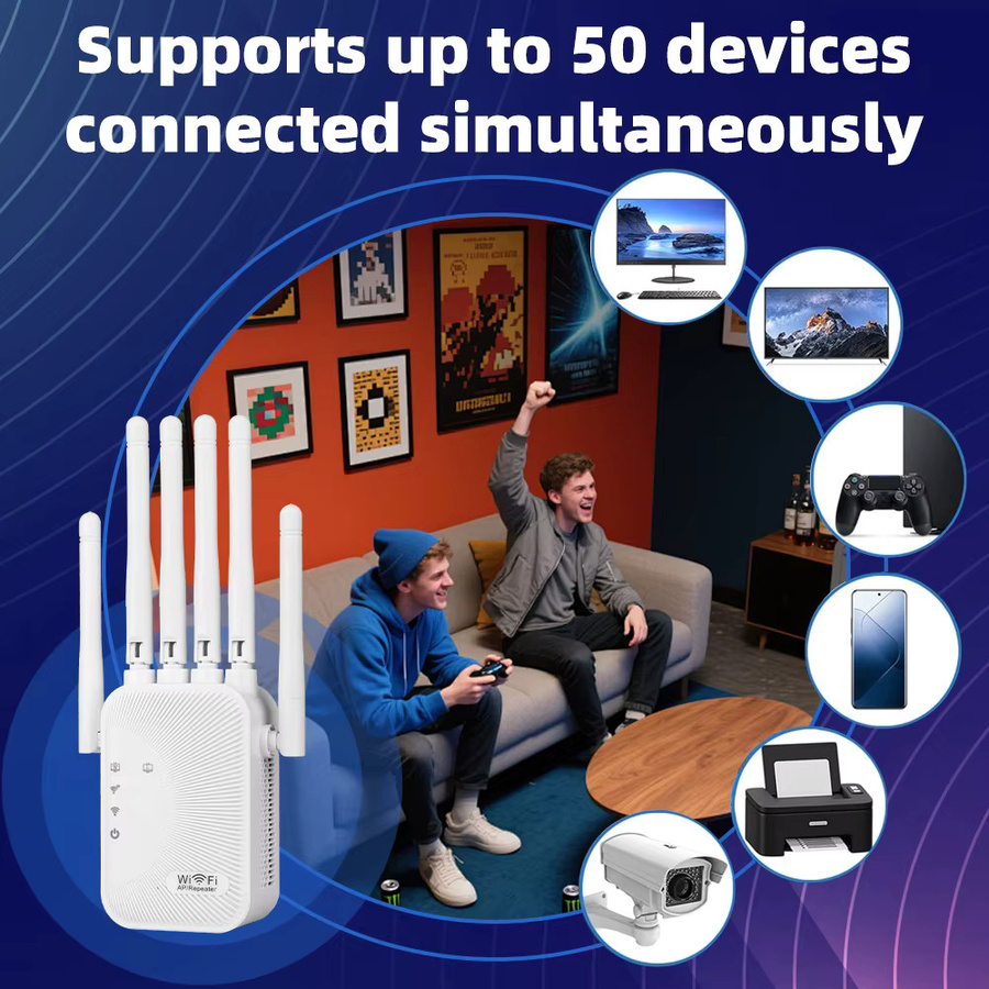 Regaton Dual-Band WLAN-Repeater 1200Mbps in Weiß mit 5G und 2.4G Unterstützung - Bild 4
