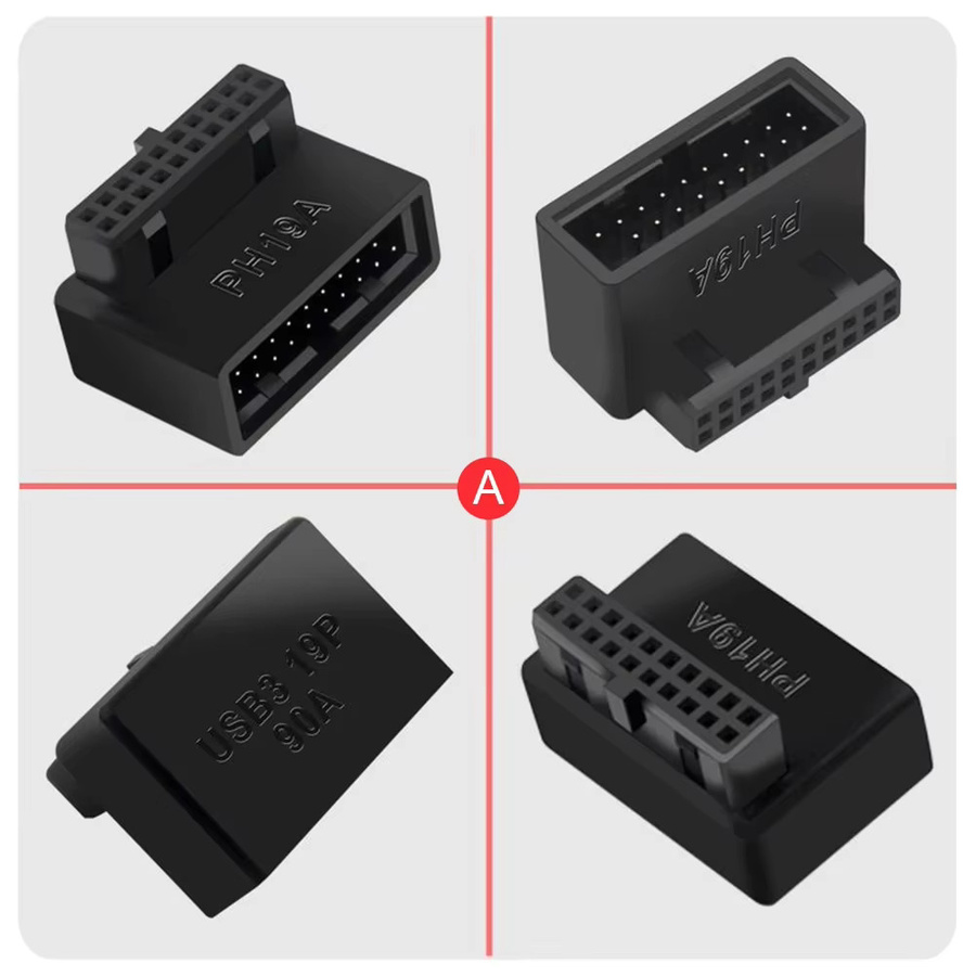USB 3.0 Motherboard Header Adapter 90 Grad Desktop-Konverter für USB-C und USB-A in Schwarz - Bild 4