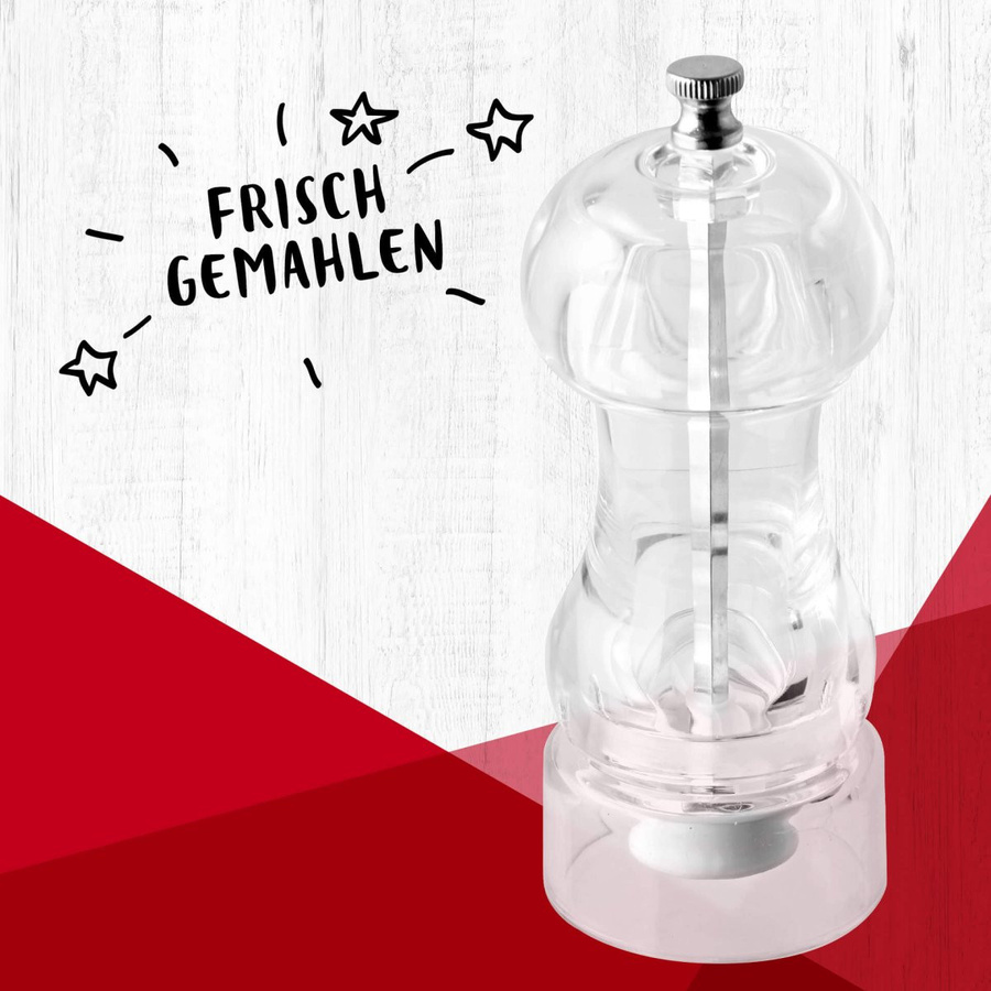 Fackelmann Salz- und Pfeffermühle mit Keramikmahlwerk, transparent - Bild 2