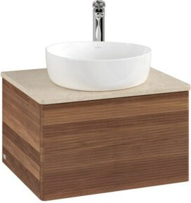V&B Waschtischunterschrank Antao mit Frontstruktur und Beleuchtung in Botti Weiß, B/T/H: 60 x 36 x 50 cm - Bild 1