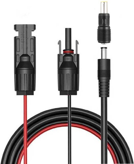 April Ample Solarpanel-Stecker zu DC5521 DC7909 Adapterkabel, 1,5 m, Schwarz, für Oukitel P800E, Jackery, Bluetti und Goal Zero Tragbare Powerstation - Bild 1