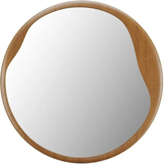 Runder Wandspiegel Fujian von Vente-unique aus Kautschukholz in Beige und Braun, Durchmesser: 60 cm - Bild 1