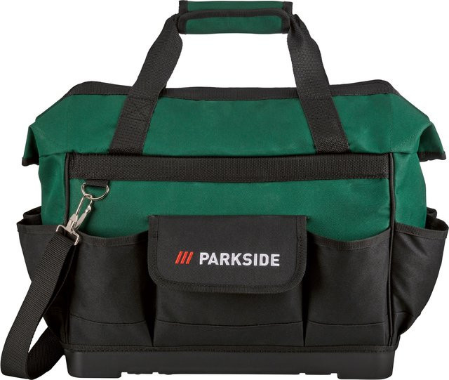 Parkside Werkzeugtasche aus Polyester in Grün-Schwarz mit Tragegurt - Bild 1