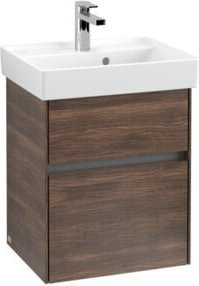 Villeroy & Boch Waschtischunterschrank Collaro in Braun mit LED-Beleuchtung und Innenschubladen, Wandhängend, B: 46 cm, H: 54,6 cm, T: 37,4 cm - Bild 1