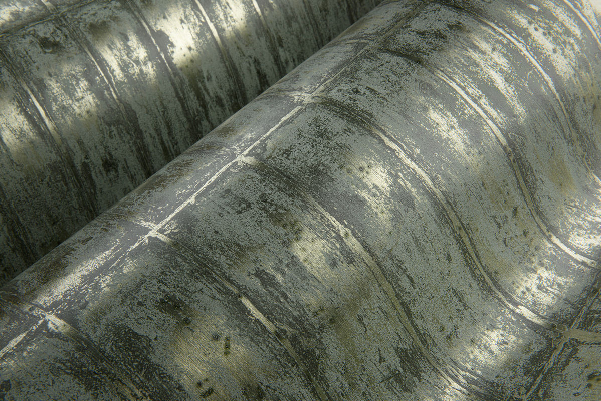 Arte International Wallpaper Chalk Stone in Mossgrün mit abstraktem Design und satinmattem Finish - Bild 2
