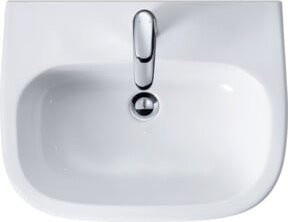 Duravit Waschtisch D-Code aus Keramik in Weiß mit Überlauf und Hahnlochbank, B/T: 60 x 46 cm - Bild 1