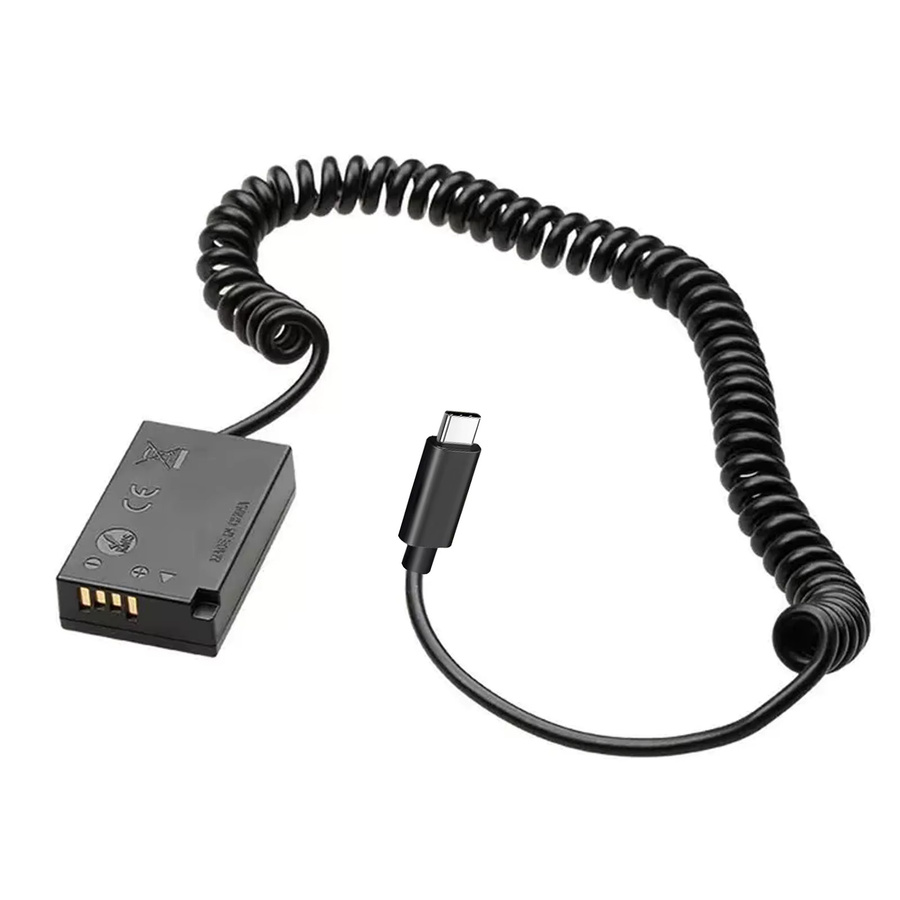 Canon Dummy-Akku LP-E17 mit USB-C-Kabel in Schwarz für EOS 750D Kiss X8i T6i 760D T6S 77D 800D 200D 250D Rebel SL2 - Bild 2