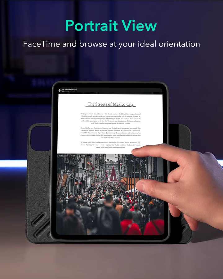 ESR Shift Serie Drehbare Schutzhülle für iPad Pro 13 Zoll (M5/M4) mit abnehmbarer magnetischer Abdeckung in Schwarz oder Grau - Bild 4