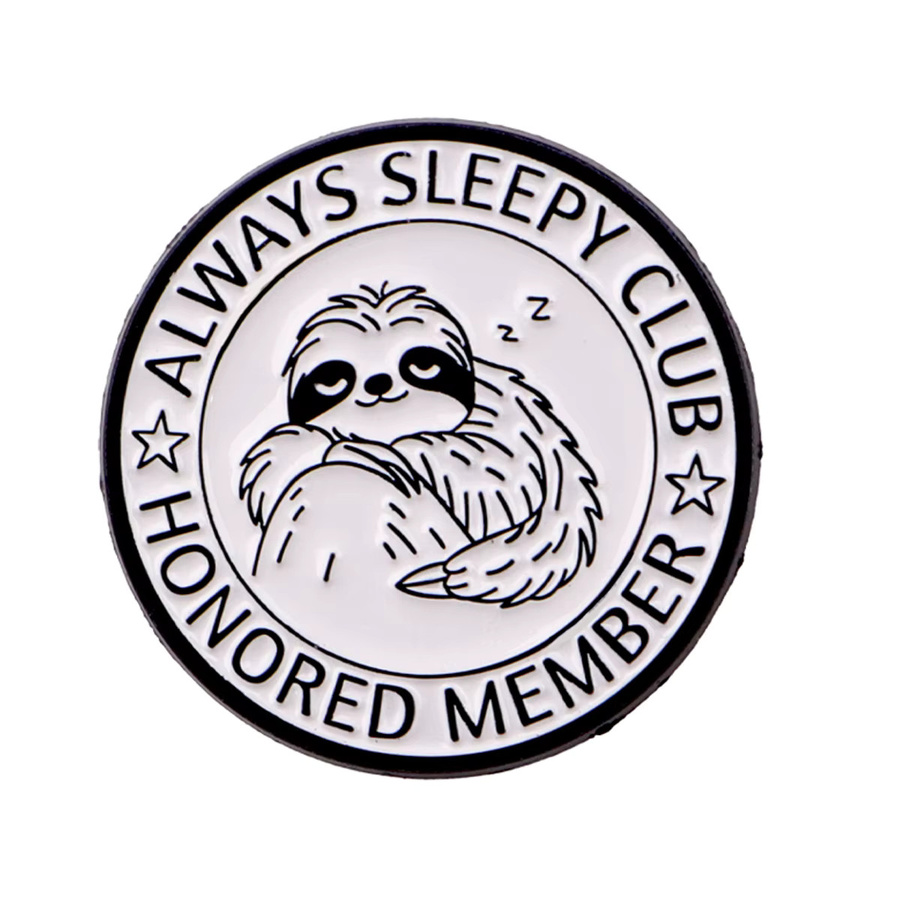 ALWAYS SLEEPY CLUB Emaille-Anstecknadel, Faultier, Bunt, Unisex - Bild 2