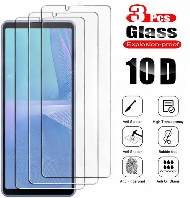 3er-Set gehärtetes Glas als Displayschutz für Sony Xperia 1 IV, 10 III Lite, 5 V, 1 II, 5 und 10 IV in Transparent - Bild 1