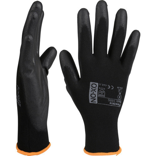 OX-ON Handschuh Flexible Basic 1000 in Schwarz mit PU-Beschichtung nach EN 388 - Bild 4