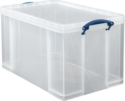 Really Useful Box Transportbox mit Deckel und Klappgriffen, transparent, Volumen 84 l, B: 44 cm, T: 71 cm, H: 38 cm - Bild 1