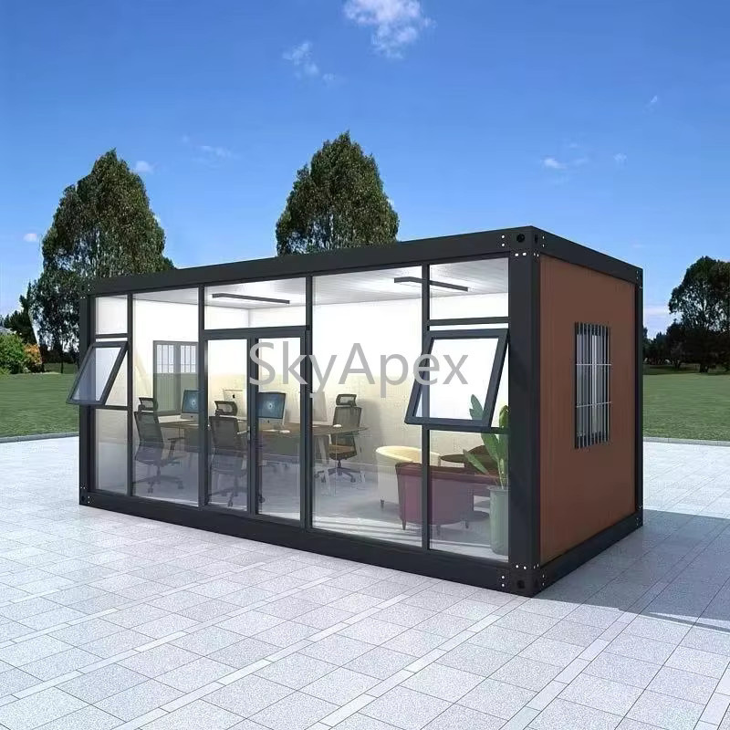Feuerfestes und feuchtigkeitsbeständiges Behälterhaus im Industriestil aus Polycarbonat mit Sandwichplatten in Schwarz - Bild 2