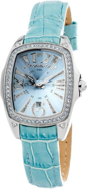 Chronotech Analoguhr, Quarz, Edelstahl, Blau, Damen - Bild 1