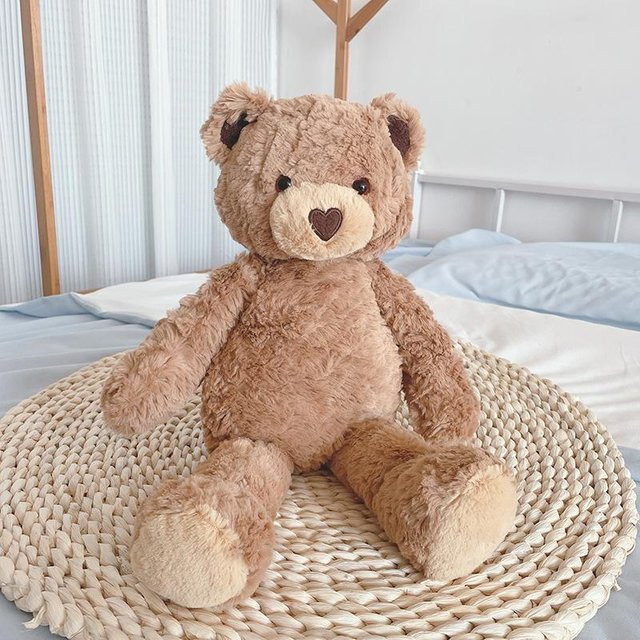 Jawo Süßer Lockiger Herz-Teddybär, Plüschtier, 40cm, ab 3 Jahre - Bild 1