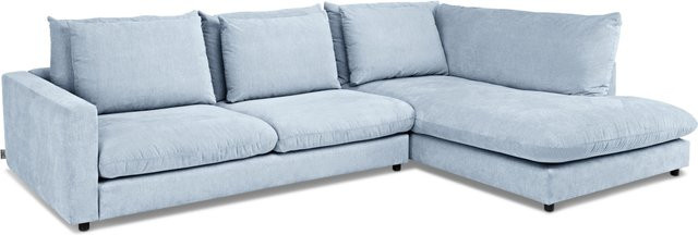 Polsterecke Sansibar Living Wangerooge in Blau mit L-Form und passenden Dekokissen - Bild 1