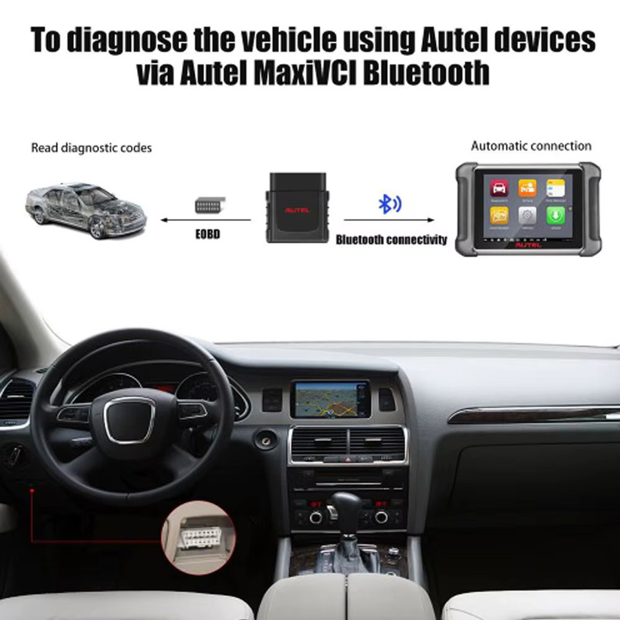Autel MaxiVCI Bluetooth OBD Diagnose Fahrzeug Interface in Schwarz für MK808BT MK808TS MX808TS MP808TS TS608 MS906S - Bild 6