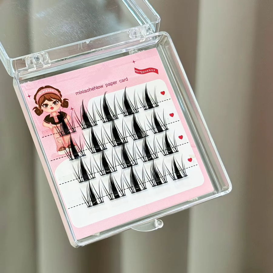 Mixiaohe Manga Angel Wimpern, 100 Bündel, 10-13mm, Schwarz - Bild 3