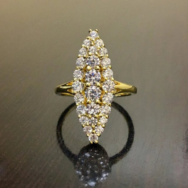 Huitan Trendy Ringe, Gold, Zirkonia, Damen, Hochzeit, Verlobung - Bild 1