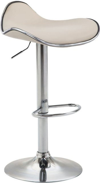 TPFLiving Barhocker Shangrila mit Chromoptik Metallgestell und Kunstleder in Creme/Beige - Bild 1