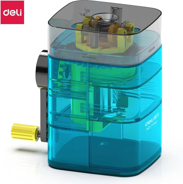 Deli Automatischer elektrischer Bleistiftspitzer für Schüler in Blau Transparent - Bild 1