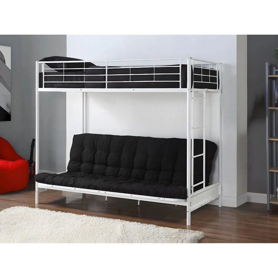 Vente-unique Hochbett Modulo in Weiß aus Metall im Industriestil, H: 170 cm, B: 198 cm, T: 96 cm - Bild 2